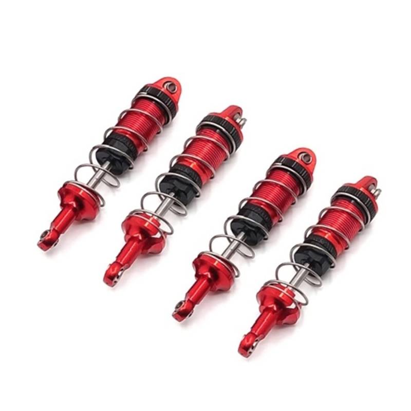 QUAEDE 4 StüCke Metall StoßDäMpfer DäMpfer für SCY 16101 16102 16103 1/16 RC Auto Upgrades Teile ZubehöR,Rot von QUAEDE