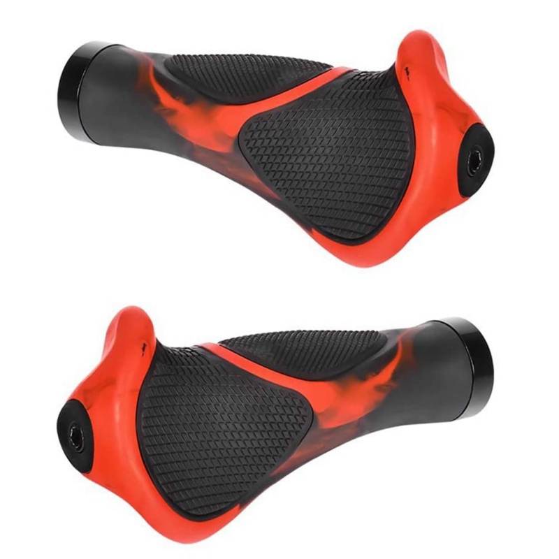 QUAEDE Mountainbike-Lenkerbucht-Ersatzfahrradzubehör Ergonomisches Gummischloss-Design Outdoor-Reitausrüstung, Rot + Schwarz von QUAEDE