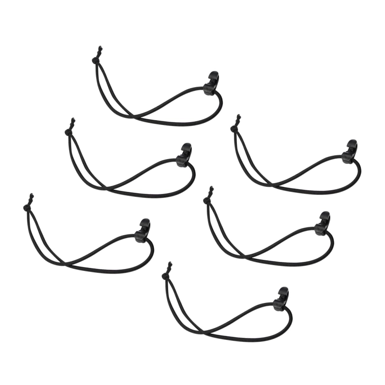 Elastisches Seil mit Haken, 15 Stück, Aufbewahrungs-Gurtband-Clip, Springschnur, Spannschnur, schwarze Planen, elastische Spanngurte, Gepäckseil, Nylon, Mini von QUANANTANG