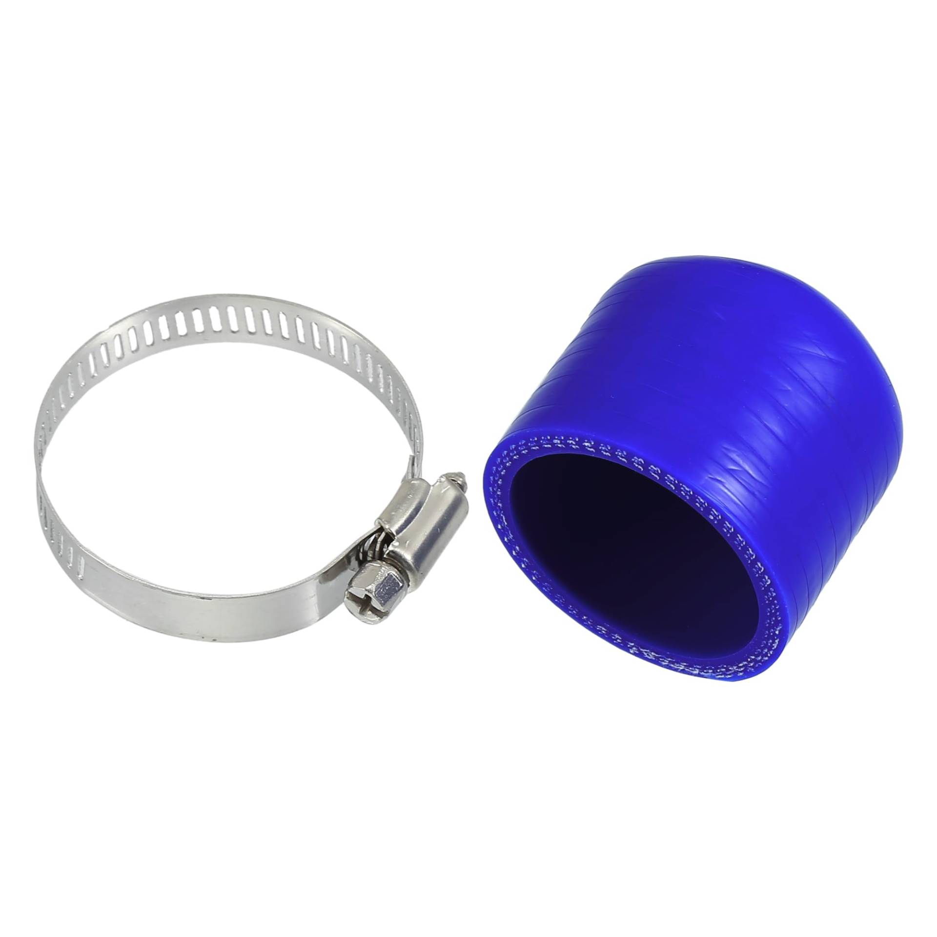 QUARKZMAN 1 Satz 30mm Länge 38mm/1.50" ID Blaue Autosilikon-Gummischlauch-Endkappe mit Schellen Silikonverstärkte Blindkappe für Bypass-Rohr Universal von QUARKZMAN