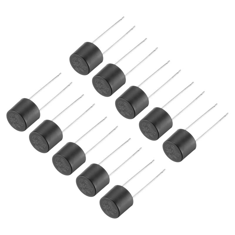 QUARKZMAN 10 Stück Miniaturzylinder Sicherung DIP Montierte Miniatur Runde Träge Feinsicherungen Sortiment Mikro Sicherung für Elektronikteile PCB LCD Reparatur, 1,6A 250V, Schwarz von QUARKZMAN