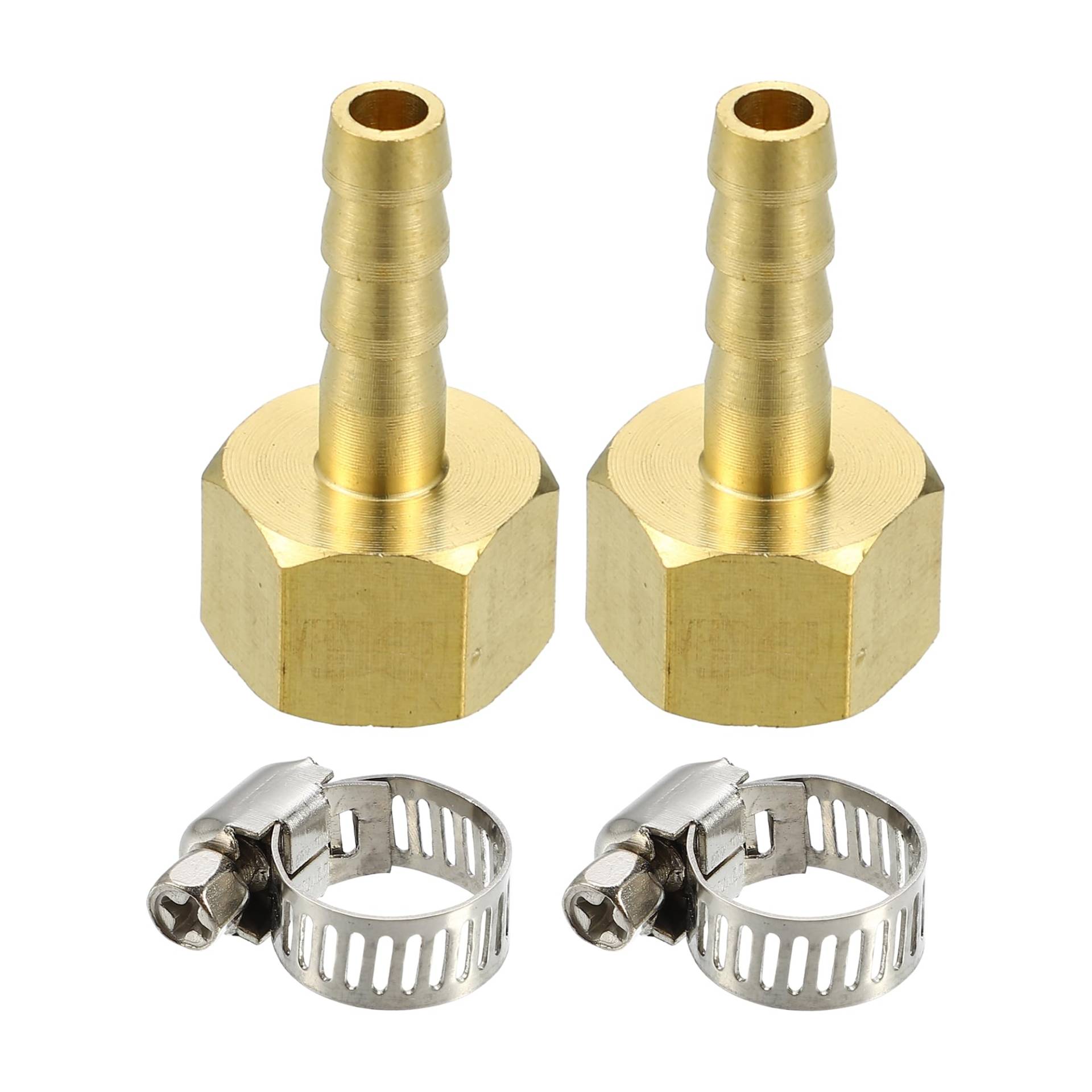 QUARKZMAN 2 Stück Messing Schlauchtülle Gerade Schlauchanschluss 6mm 1/4" NPT Außengewinde Rohradapter für Luftschlauch Wasserschlauch, Kraftstoffleitung von QUARKZMAN