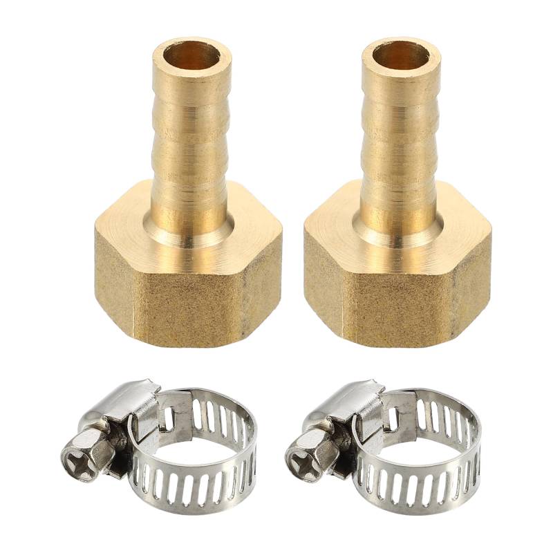 QUARKZMAN 2 Stück Messing Schlauchtülle Gerade Schlauchanschluss 8mm 3/8" NPT Außengewinde Rohradapter für Luftschlauch Wasserschlauch, Kraftstoffleitung von QUARKZMAN