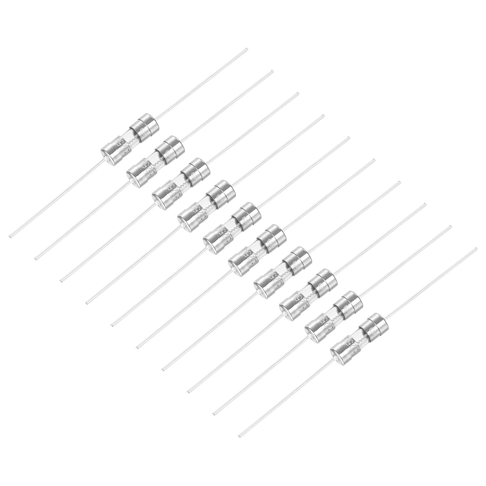 QUARKZMAN 250V 2.5A 3.6x10mm Glassicherungen x 10 Stück Langsame Schmelzsicherung aus Glas für den Schaltungsschutz, [Silberton] von QUARKZMAN