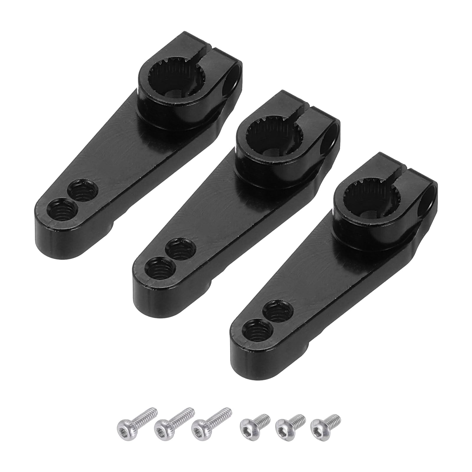 QUARKZMAN 3 Stück Aluminium Servo Horn 25T Universal Lenkarm 30mm Länge Schwarz Geeignet für DIY RC Auto/Boot/Flugzeuge Boot Modell Zubehör mit Schrauben von QUARKZMAN