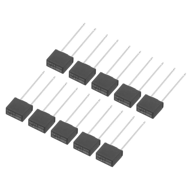 QUARKZMAN 30 Stück DIP-Montierte Miniatur-Quadrat-Träge Mikro-Sicherung für Elektronikteile PCB LCD Reparatur, T6.3A 6.3A 250V, Schwarz von QUARKZMAN