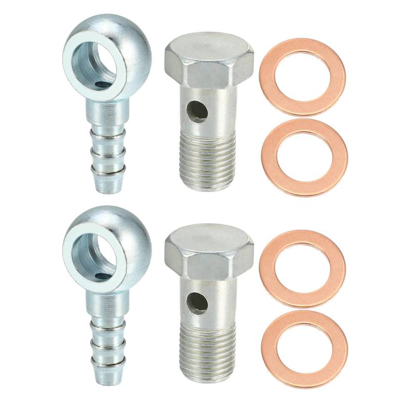 QUARKZMAN 4 Sätze Hohlschraube M10 Hohlschrauben Unterlegscheibe Kit 7.5 mm AD Banjo-Fitting Adapter von QUARKZMAN