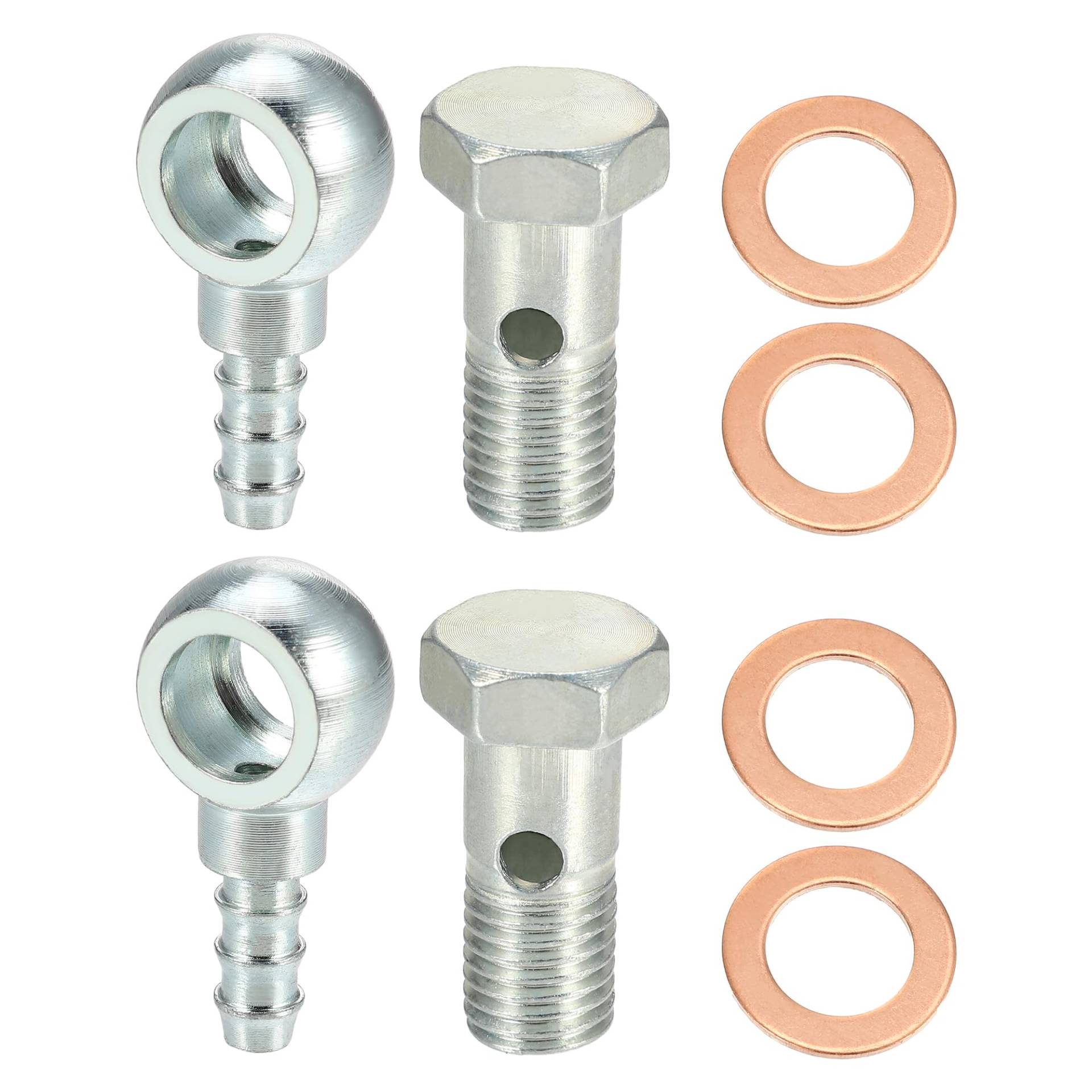 QUARKZMAN 4 Sätze Hohlschraube M12 Hohlschrauben Unterlegscheibe Kit 7,7mm AD Banjo-Fitting Adapter von QUARKZMAN