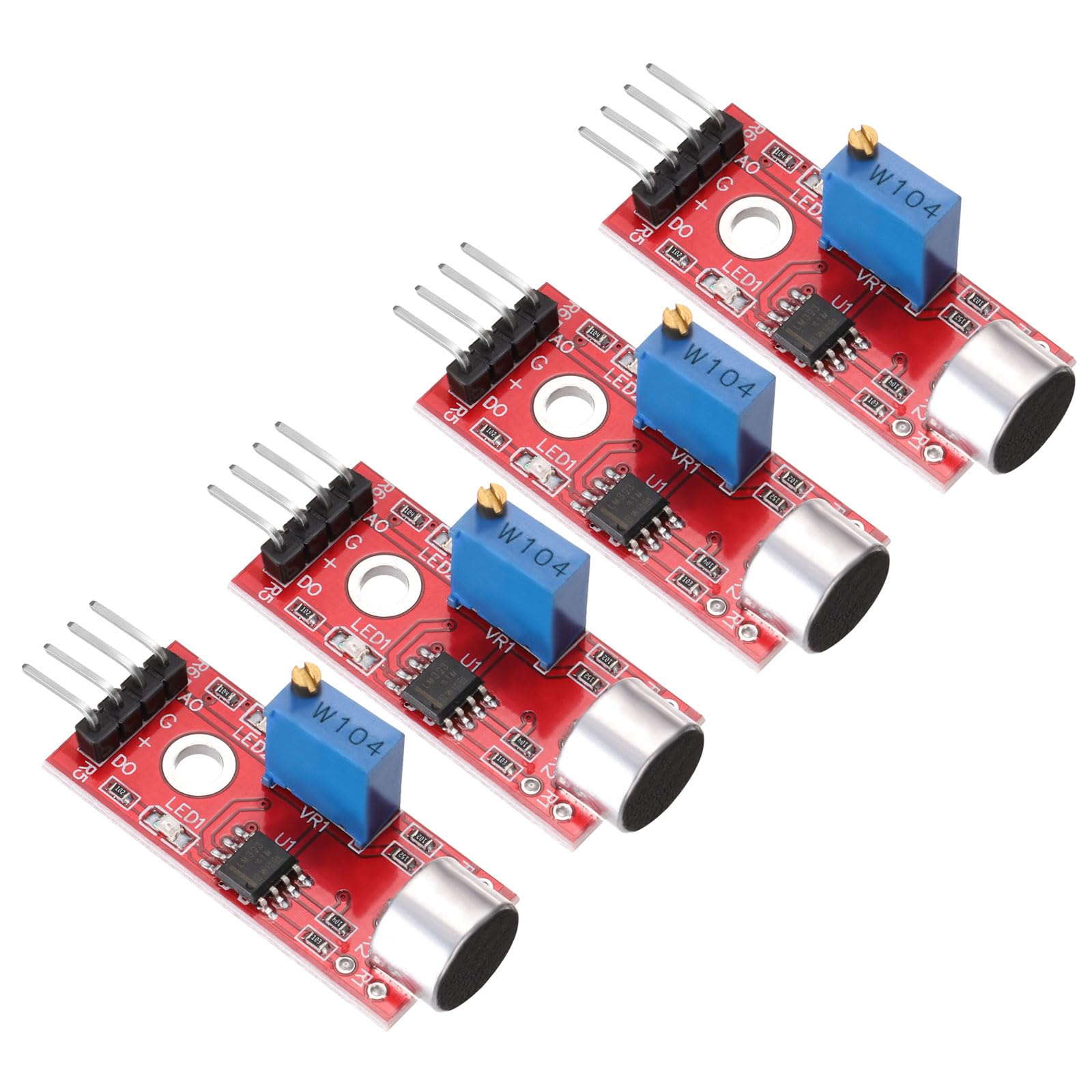 QUARKZMAN 4 Stück Mikrofon-Schallsensor KY-037 Spracherkennungsmodul Sprach-Sound-Erkennungssensor-Modul für sprachgesteuerten Schalter von QUARKZMAN