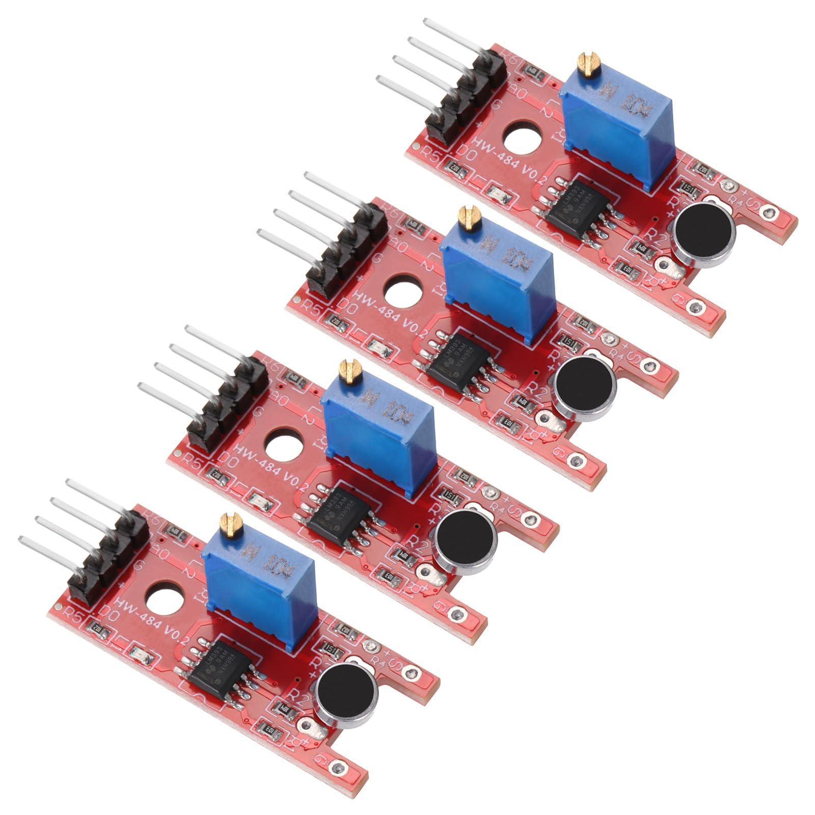 QUARKZMAN 4 Stück Mikrofon-Schallsensor KY-038 Spracherkennungsmodul Sprachdetektionssensor-Modul für sprachaktivierten Schalter von QUARKZMAN