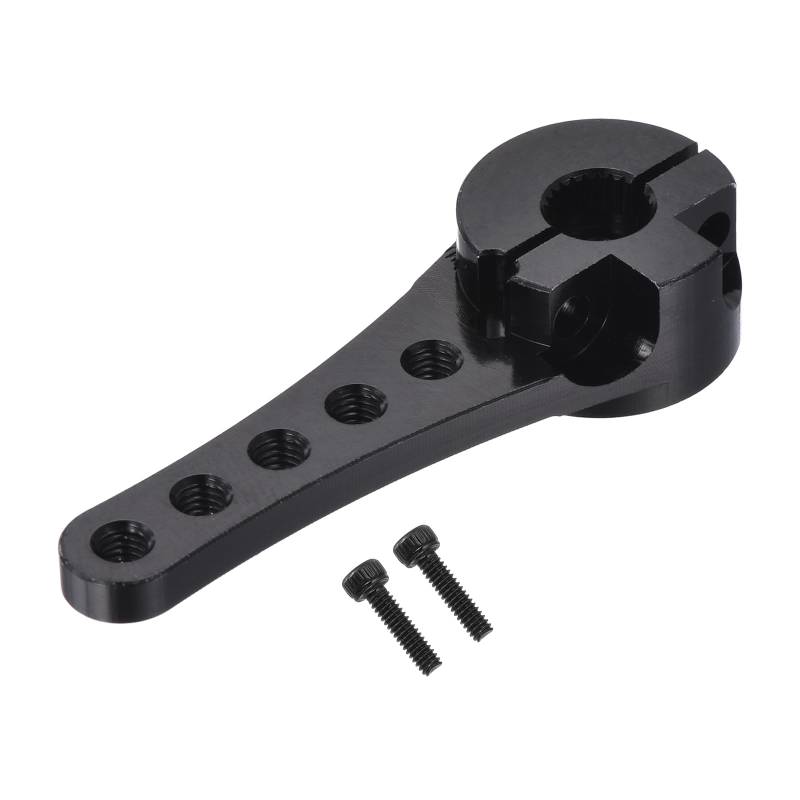 QUARKZMAN Aluminium Servo Horn Long 25T Lenkarm 46mm Länge Schwarz Geeignet für DIY RC Auto/Boot/Flugzeuge Boot Modell Zubehör mit M2.5 Schrauben von QUARKZMAN