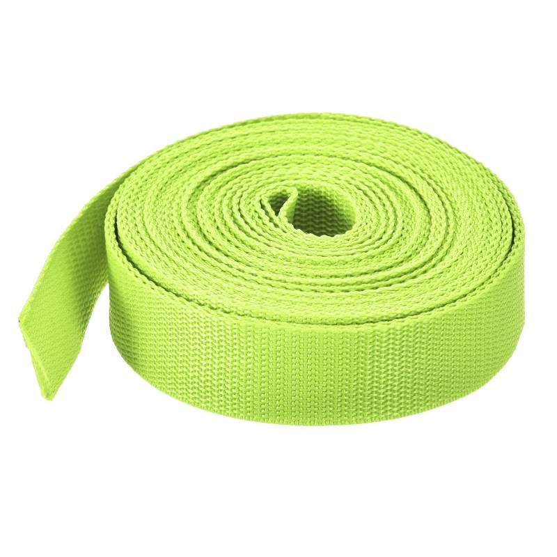 QUARKZMAN Leichtes Polypropylen-Gurtband 20mm (0,8") 10 Yard Rucksack-Gurtband Limettengrün für Outdoor-Gepäckgurte von QUARKZMAN