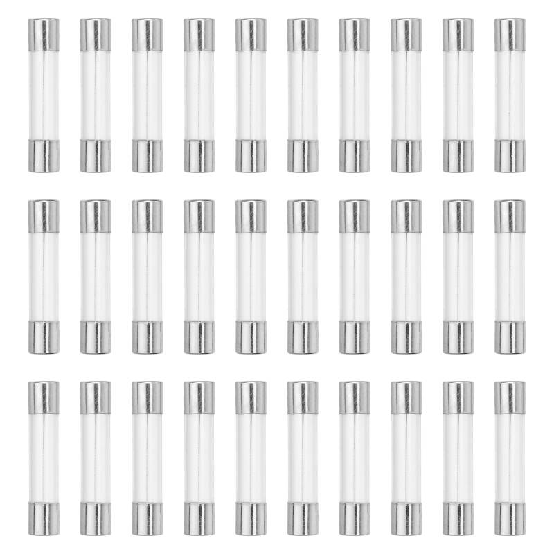 QUARKZMAN 30 Stücke Feinsicherung 10A Glassicherung 250V Sicherungen Schnellschlag Glasrohrsicherung 6x30mm von QUARKZMAN