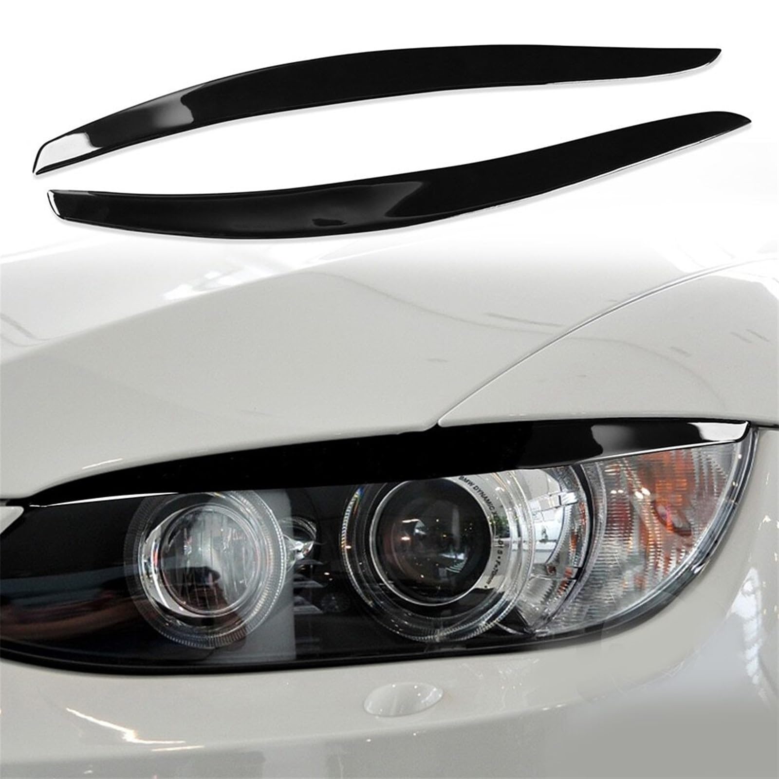 QUENPE Scheinwerfer-Augenbrauenabdeckung aus Kohlefaser, einfache Installation, glänzend schwarz, for BMW 3er E92 E93 Coupe 2-Türer 2006–2013 Augenbrauen von QUENPE