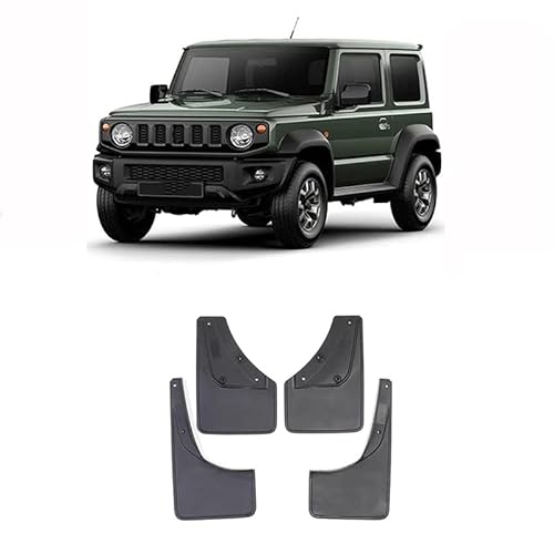 4 StüCk Auto Schmutzfänger für Suzuki Jimny JB23 JB53/JB64 JB74 1998-2023, Hartgummi Spritzschutz Kit Kotflügelschoner Schlamm Klappen Zubehör,A/2019-2023-black von QUHOGJU