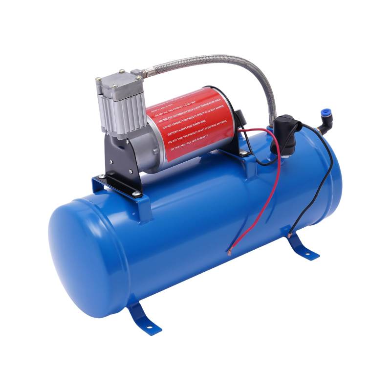 Air Horn 150 PSI Luftkompressor Lufttank 6L Lufthorn Universal Lufthorn für alle 12V Fahrzeuge Züge Boote Auto von QUIOTUIR