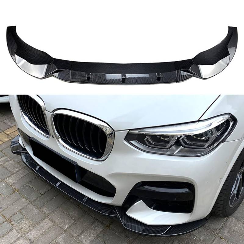 Auto Frontlippe Frontspoiler für BMW X3 G01 X4 G02 Prophase M Pack 2018-2021, Frontstoßstange Lippe Spoiler Lip Splitter Diffusor Auto Frontspoiler Auto Zubehör,2 Carbon Fiber Texture von QUNINE