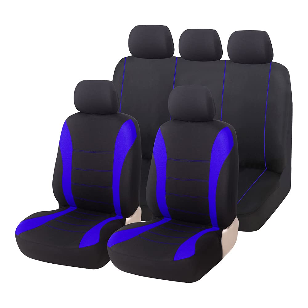 QUNINE Autositzbezüge für Hyundai I20 I-20 I20 N, Waschbarer Stoff Autositzbezüge Atmungsaktiv rutschfest Autositzkissen Innenraum Zubehör,2 Blue von QUNINE