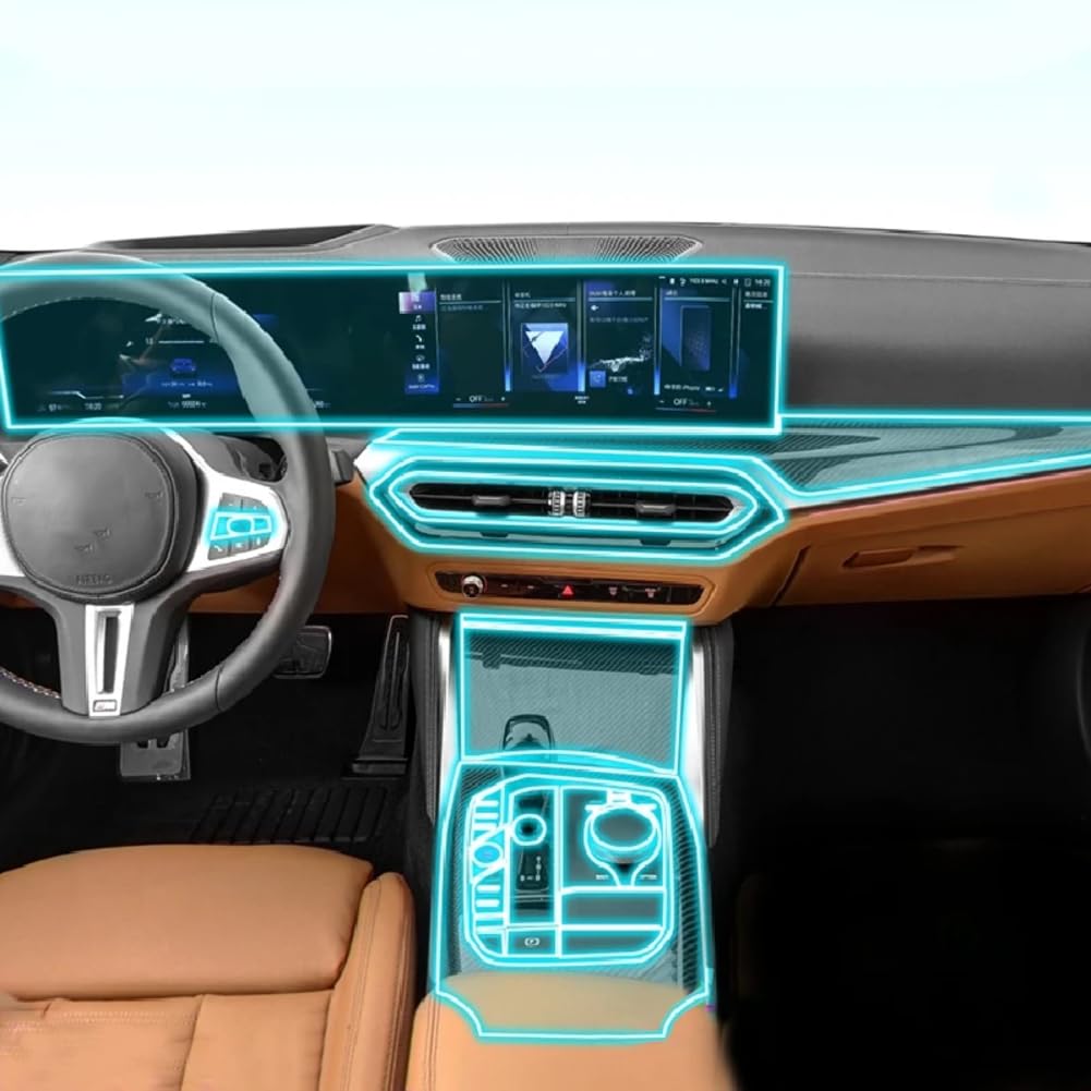 Für BMW i3 i4 G26 2022-2023 Autoinnenausstattung Mittelkonsole Transparente TPU-Schutzfolie Anti-Kratz-Reparaturfolie Zubehör Nachrüstung von QUNZHUOYA