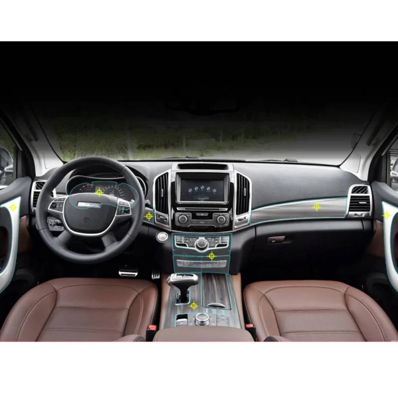 Für Haval H9 2020-2022 Transparente Schutzfolie Auto-Innenaufkleber Zentrale Steuerung Bildschirm Getriebe Tür Air Dashboard Panel von QUNZHUOYA