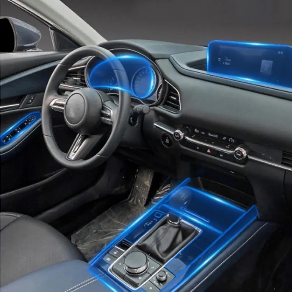 Für Mazda CX-30 2020 2021 Autoinnenausstattung Mittelkonsole Transparente TPU-Schutzfolie Anti-Kratz-Folie Navigationszubehör von QUNZHUOYA