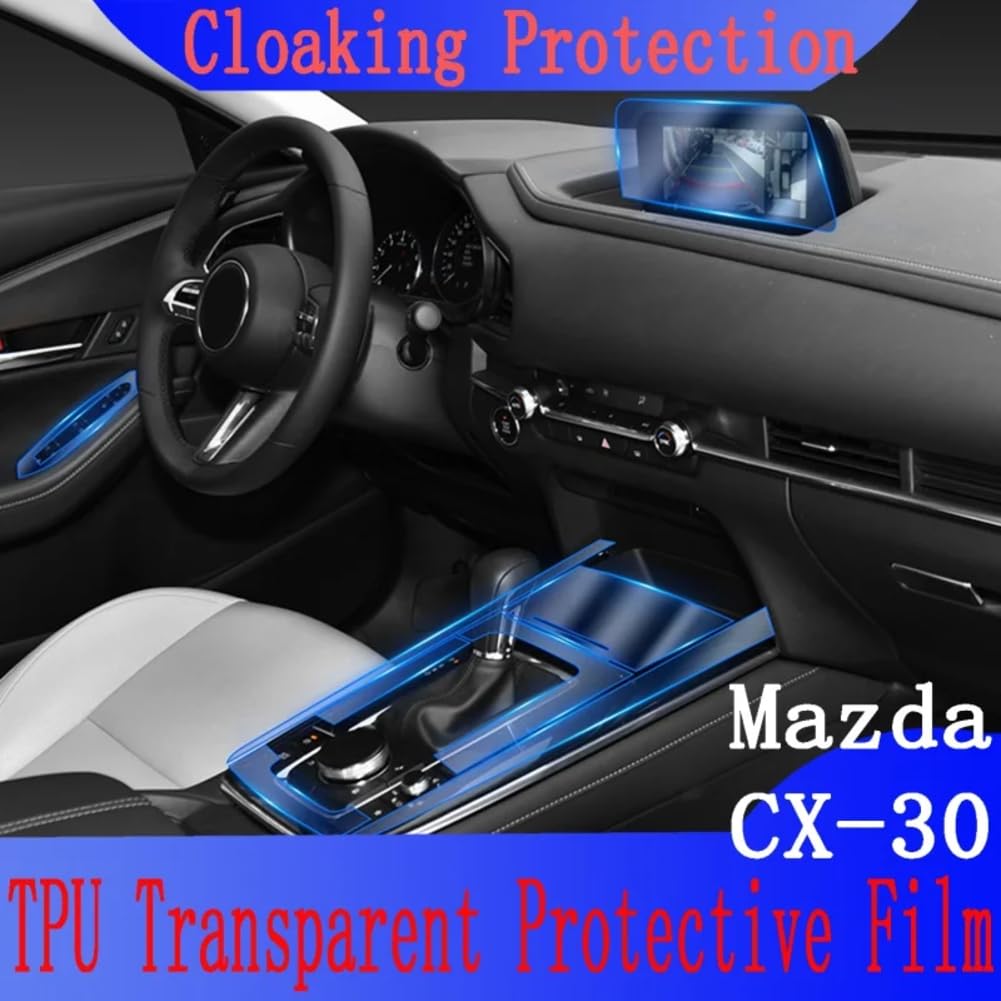 Für Mazda CX30 Zentrale Steuerung Panel 2021 Auto Innen Control Film Navigation Dashboard Bildschirm TPU Transparent Sticke Zubehör von QUNZHUOYA