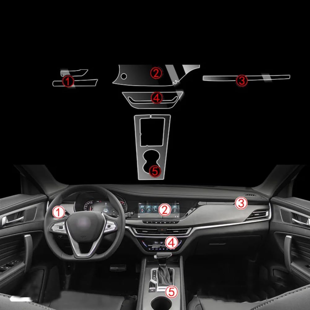 Transparente TPU-Folie, Für Changan CS35 Plus Auto-Innenraumschutzaufkleber Mittelsteuerungsgetriebe Türfenster Armaturenbrettverkleidung von QUNZHUOYA