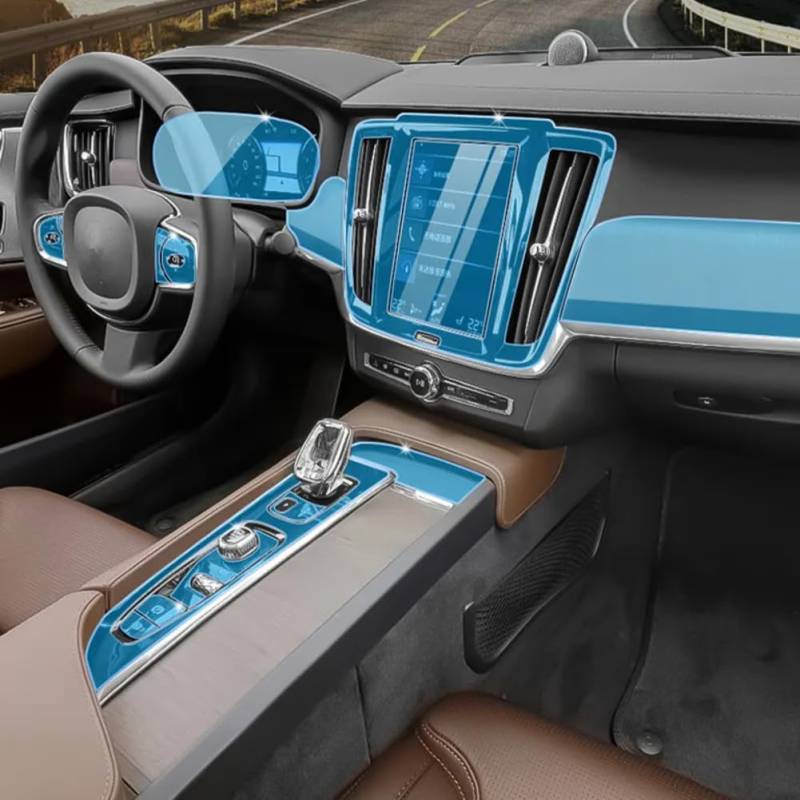 Transparente TPU-Folie, für Volvo XC60 18-22, Auto-Innenraumschutzaufkleber, Mittelsteuergerät, Auslass, Navigation, Armaturenbrett von QUNZHUOYA