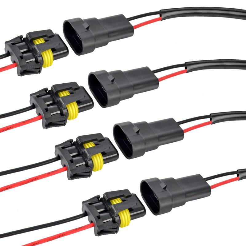 QUOTRE 8 Stück Auto Wasserdichter elektrischer Steckverbinder, 9006 9005 Umwandlung Adapter, 2 Polig Kabel Steckverbinder Stecker für LKW, Boots- und andere Kabelverbindungen von QUOTRE