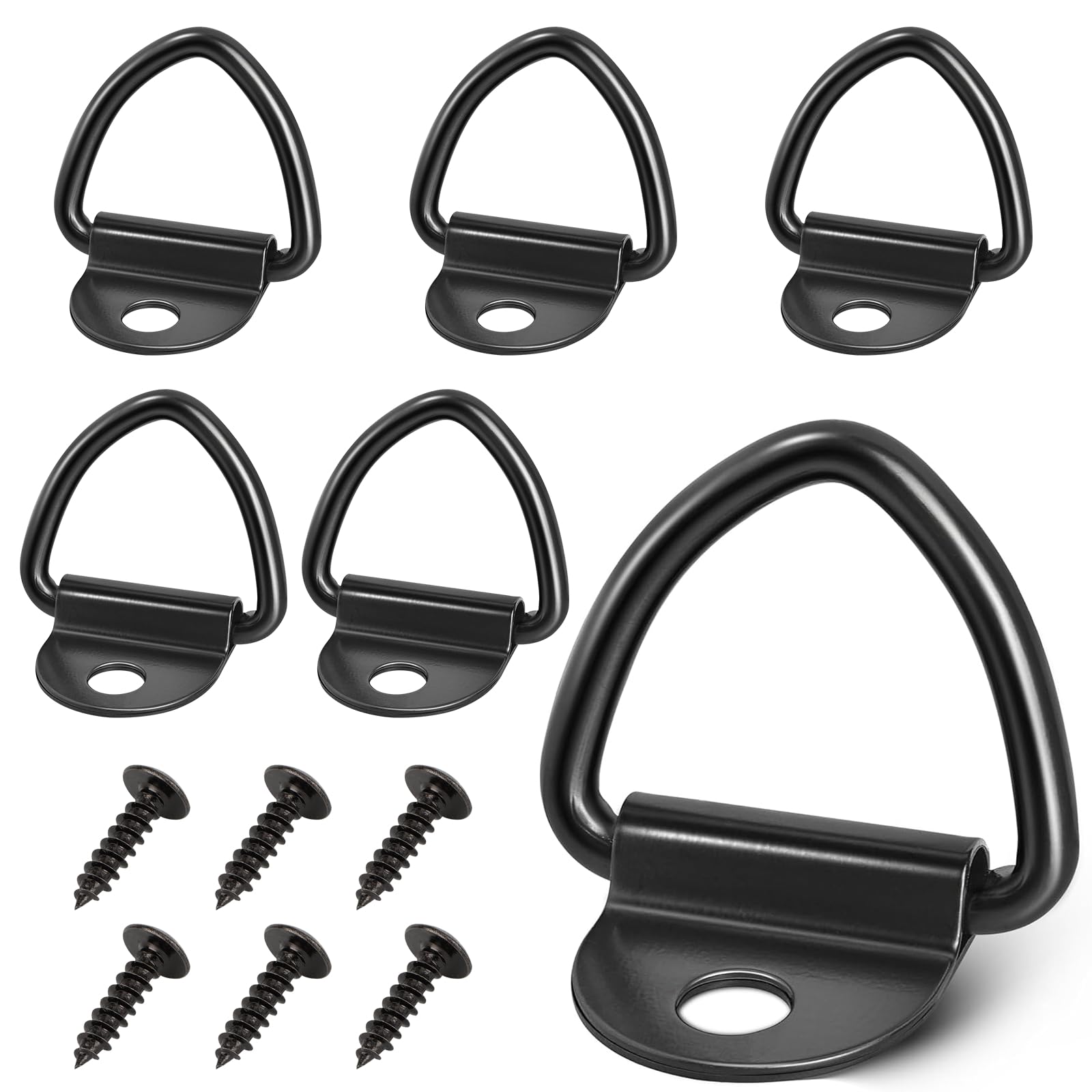 QUOTRE Pack of 6 Lashing Eyelets V-Ring, Construction Ring, Heavy Duty 85 x 63 mm V Mounting Ring,mit M6 5mmSchrauben Zubehör,with Load 400 kg for Trailers,Trucks,Load Securing von QUOTRE