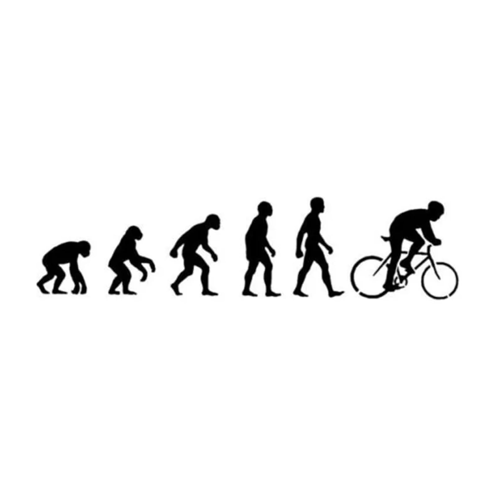 19.3 * 4,6 CM Persönlichkeit Menschliche Evolution Radfahren Auto Aufkleber Reflektierende Vinyl Aufkleber Schwarz/Silber C7-0268(Silver) von QUPXBE