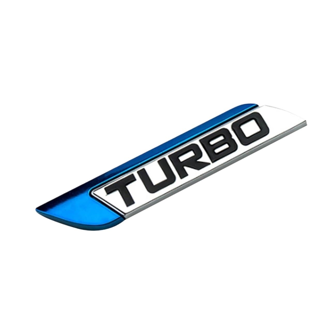 3D Metall Turbo Turbolader Auto Aufkleber Logo Emblem Abzeichen Auto Styling Aufkleber(Blue Left) von QUPXBE