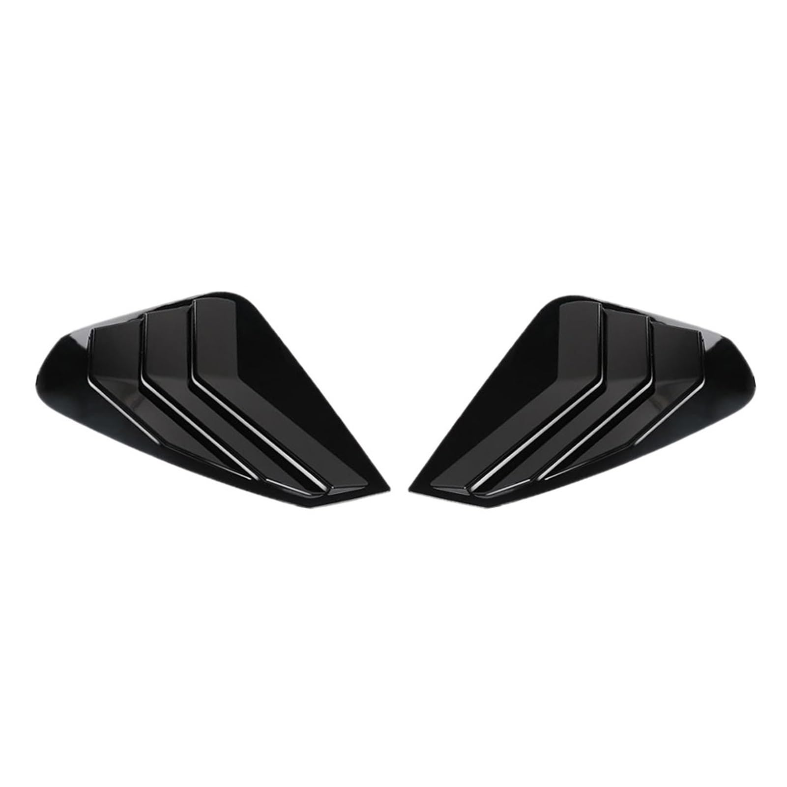 QUTALP 2PCS Auto-Heckfenster-Shutter-Abdeckungs-Ordnung, for Toyota, for RAV4, 2019 2020 2021, Fenster-Lamellen-Seitenlüftungs-Ordnung, Auto-Zubehör-Styling Jalousie für Heckscheibe(2PCS Bright black) von QUTALP