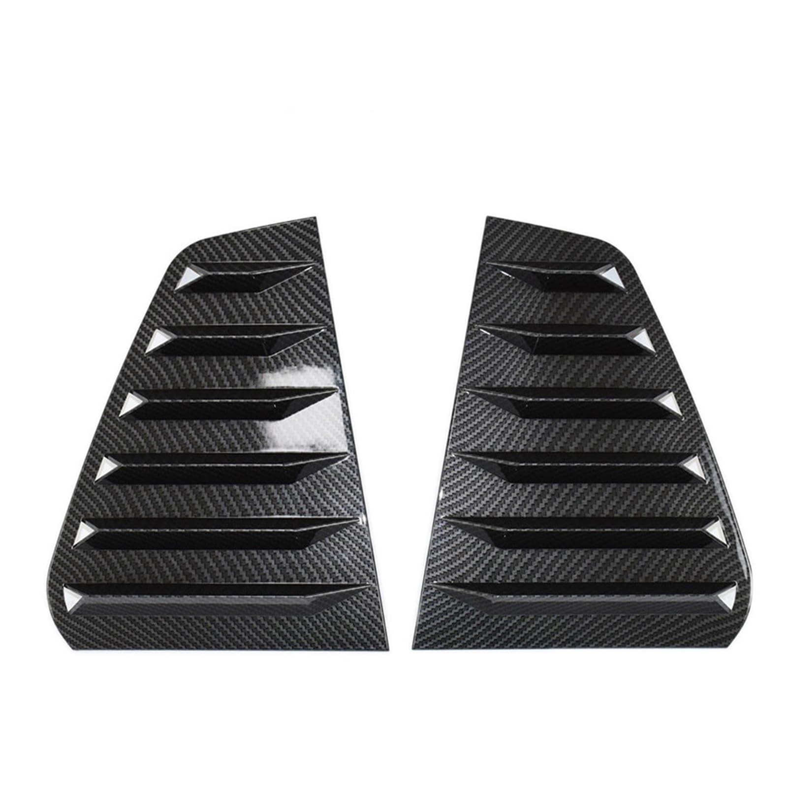 QUTALP 2PCS Auto-Heckfenster-Shutter-Abdeckungs-Ordnung, for VW, for Golf 6, for Golf 7, for Golf 7,5 MK7 7,5 GTI GTD R Modelle, Fenster-Lamellen-Seitenschlitz-Ordnung Jalousie für Heckscheibe(Carbon von QUTALP