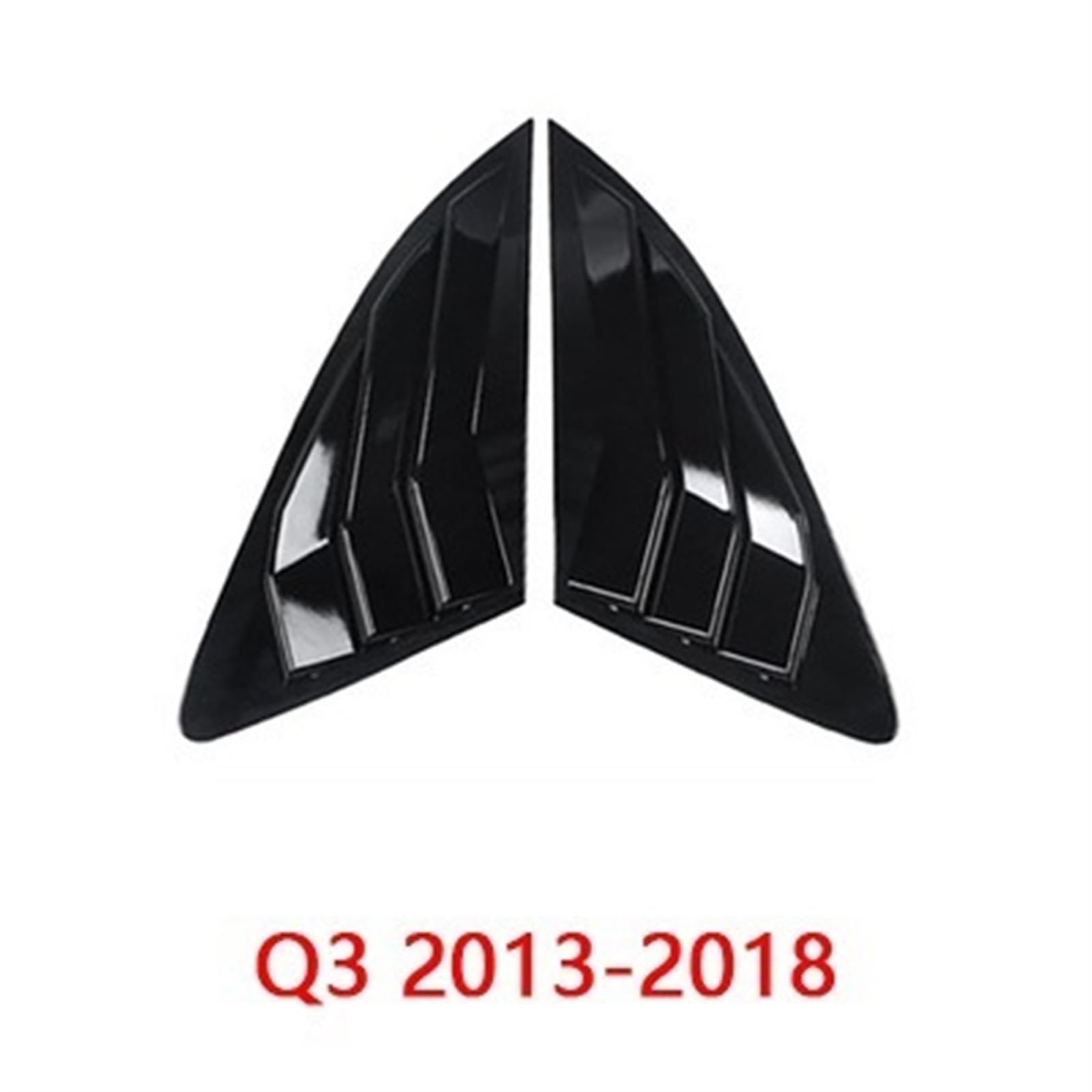 QUTALP Auto Styling Heckscheibe Dreieck Panel Zierleisten Dekoration Abdeckung Fensterläden Rahmen Aufkleber, for Audi, for Q3 Q5 Auto Außenzubehör Jalousie für Heckscheibe(A Black) von QUTALP