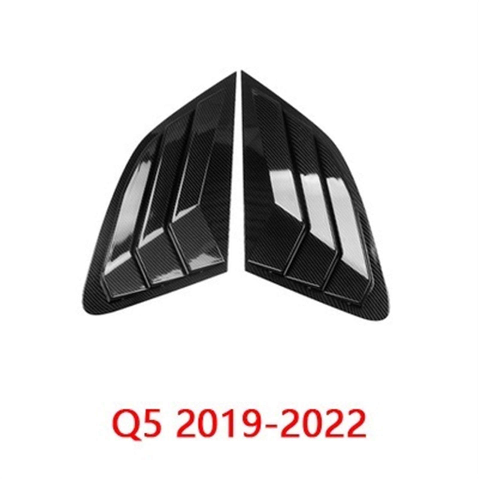 QUTALP Auto Styling Heckscheibe Dreieck Panel Zierleisten Dekoration Abdeckung Fensterläden Rahmen Aufkleber, for Audi, for Q3 Q5 Auto Außenzubehör Jalousie für Heckscheibe(D Carbon Fiber Black) von QUTALP