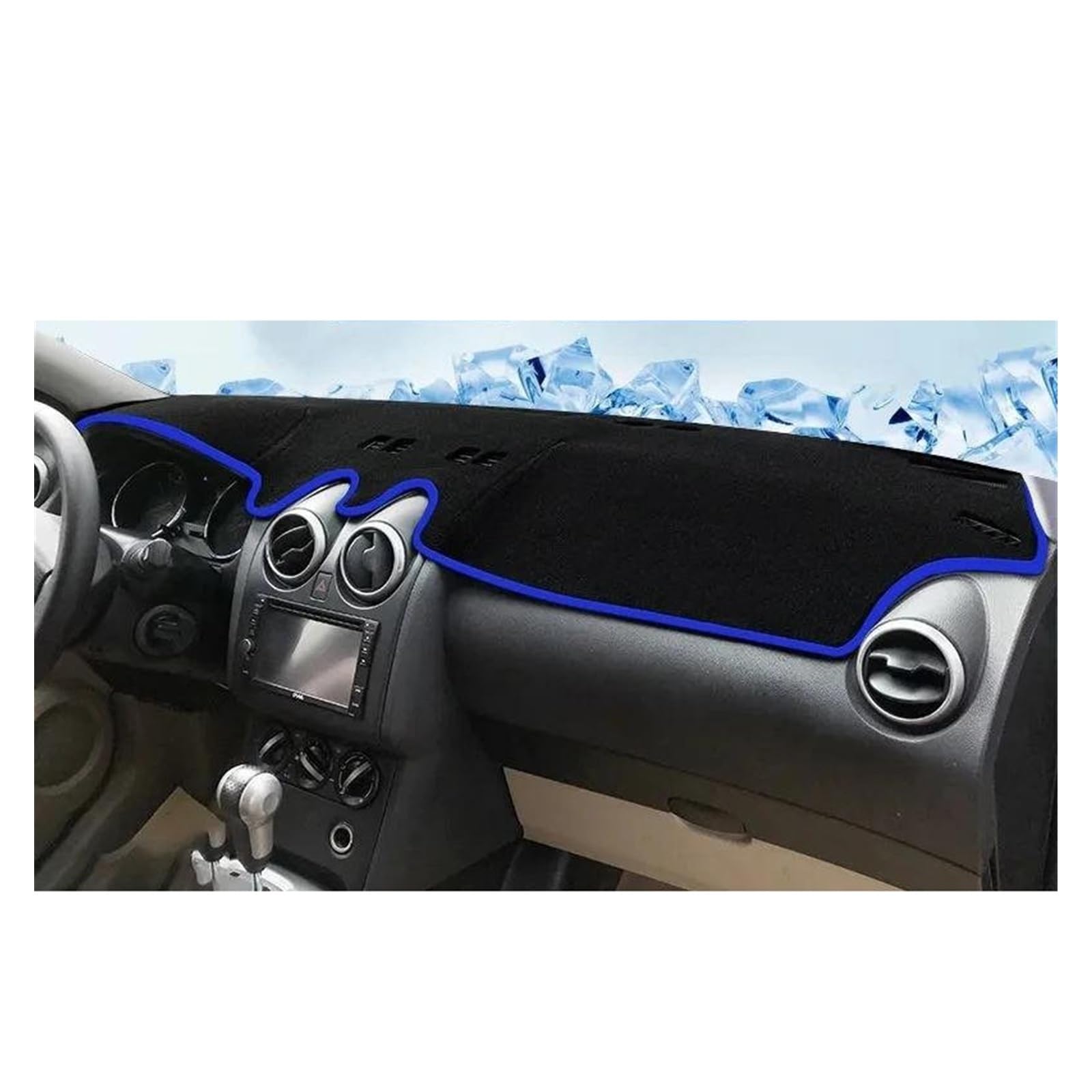 Armaturenbrett Abdeckung Für Nissan Für QASHQAI Auto Instrumententafel Matte Teppiche Armaturenbrett Abdeckung Vermeiden Sie Licht Pad Zubehör Innendekoration Zubehör Armaturenbrett Matte(B blue 2008- von QUTBAG