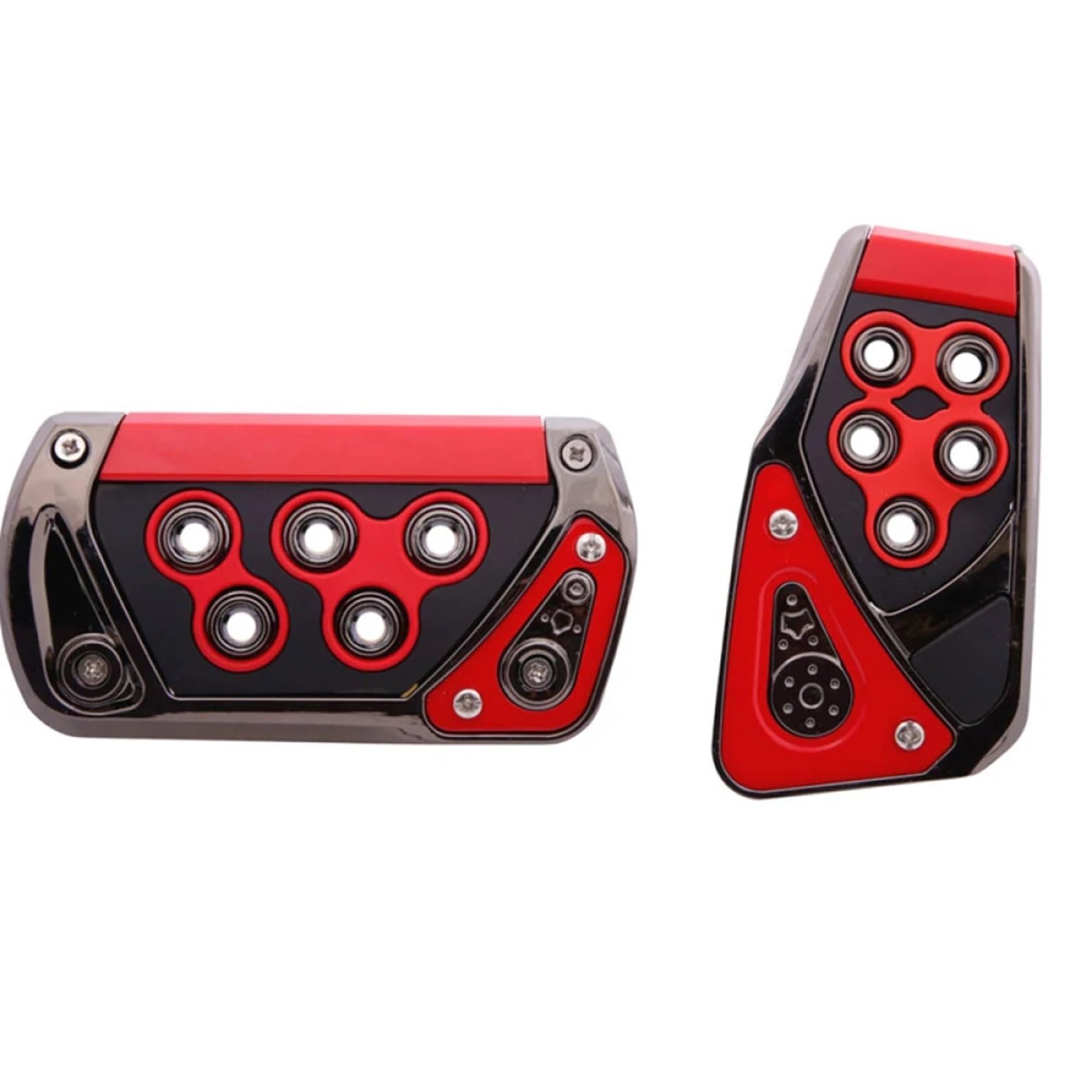 QUYIFUN [Replacement] 2PCS ABS Getriebe Auto Fuß Bremspedale Abdeckung Kraftstoff Gas Fuß Pad Set Kit Nicht-Slip (Red) von QUYIFUN