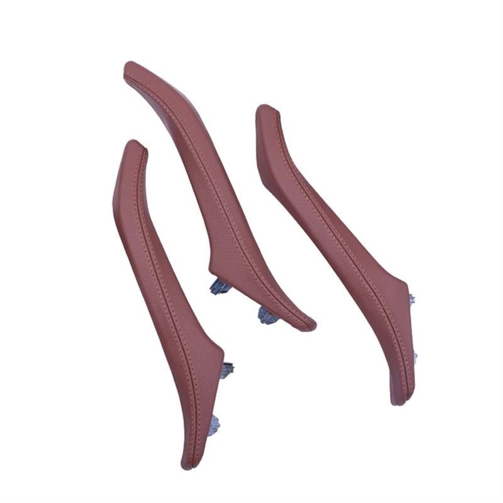 3-teiliges Set Auto-Innentürinnengriff Aus Echtem Leder Panel Pull Cover Für BMW 5er F10 F11 F18 520 528 530 10-17 LHD RHD(Wine-Red 3Pcs,LHD) von QVQOJCTH