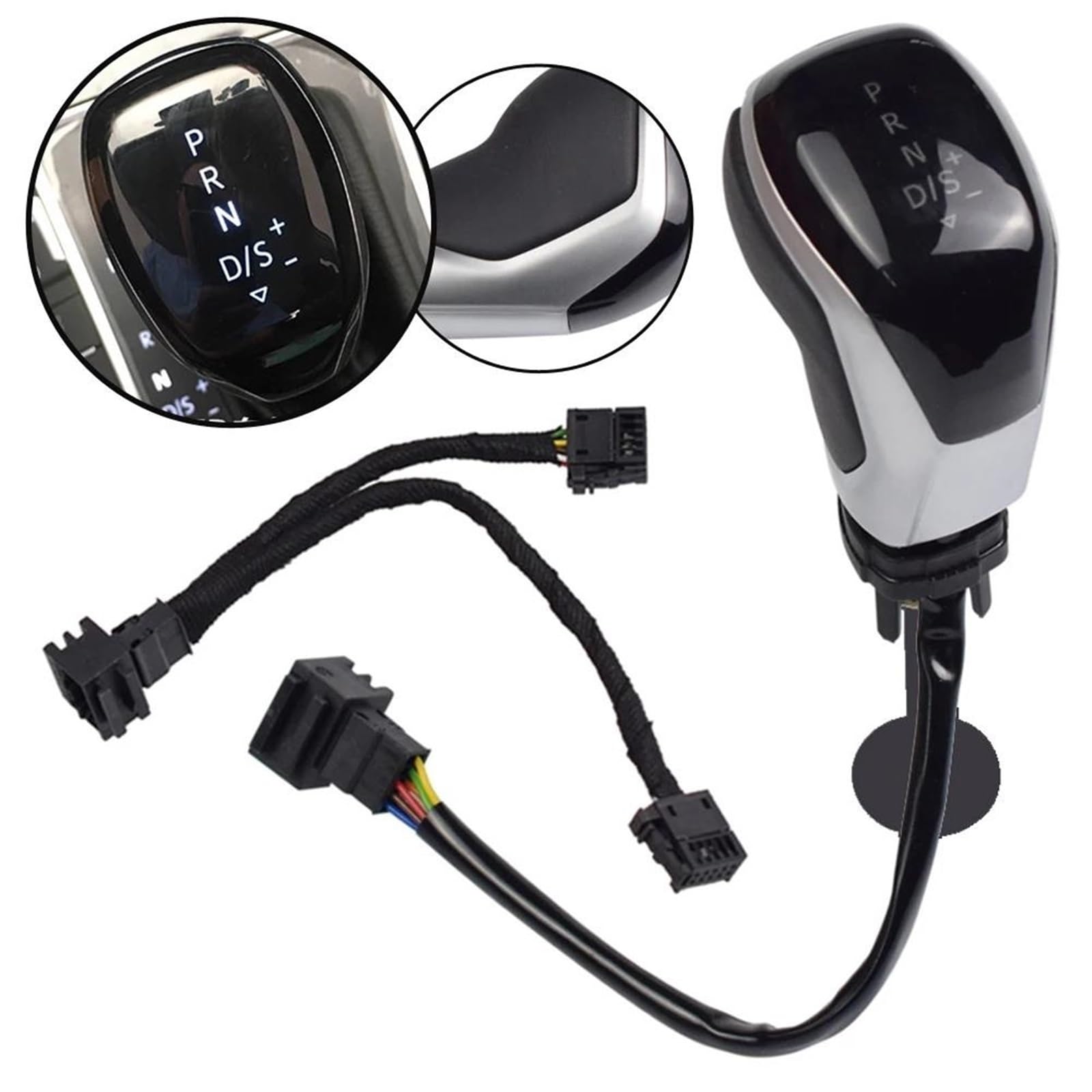 Elektronischer Schalthebel Für Golf Für Passat Für Tiguan Für Seat Für Polo Für Jetta Für Scirocco Für Octavia Elektronischer Schalthebel(White-Matt Silver) von QVQOJCTH