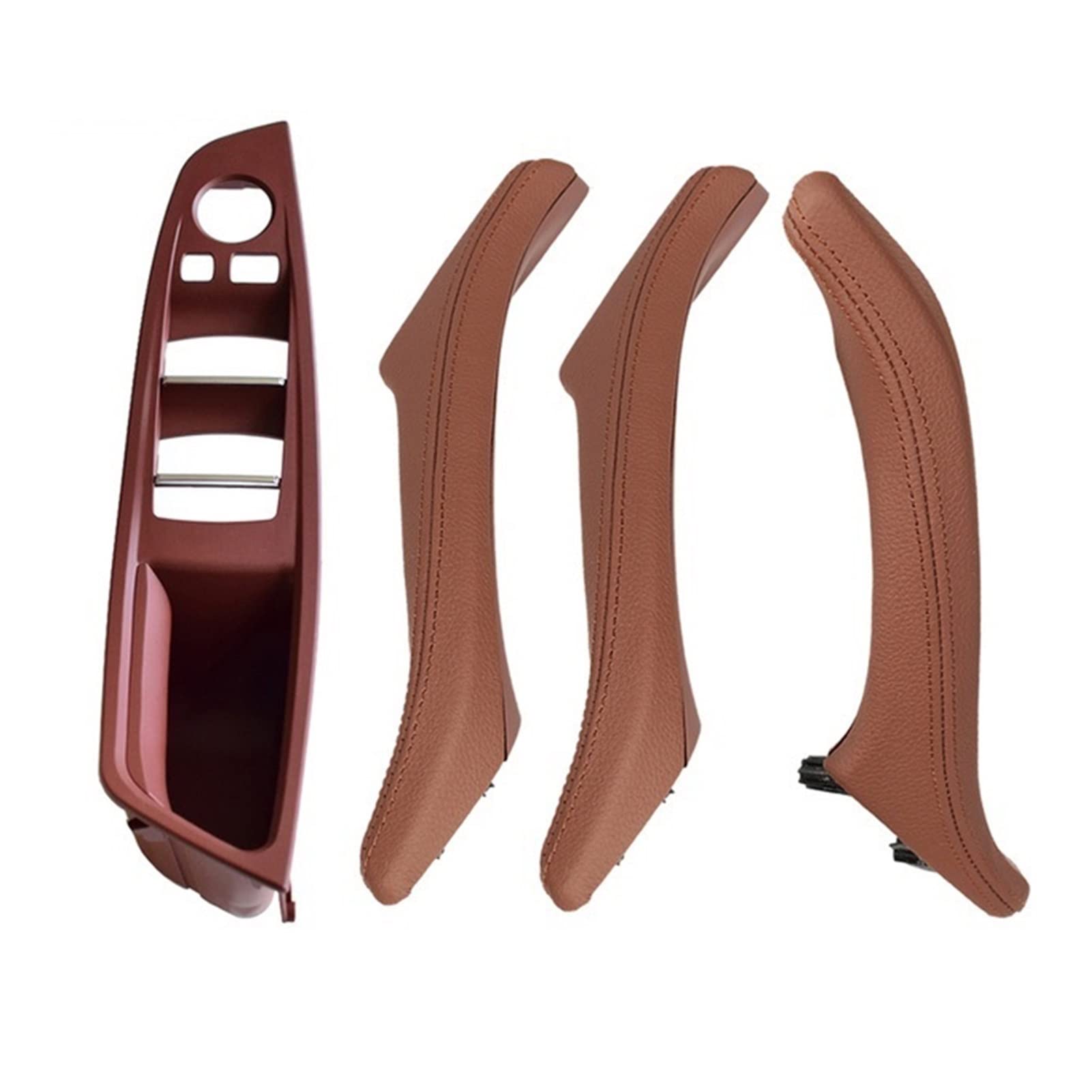 Für BMW 5er F10 F11 F18 Beige Schwarz Auto Innen Türinnengriff Panel Pull Trim Cover Rechtslenker RHD(Wine Red-4pcs-Set) von QVQOJCTH