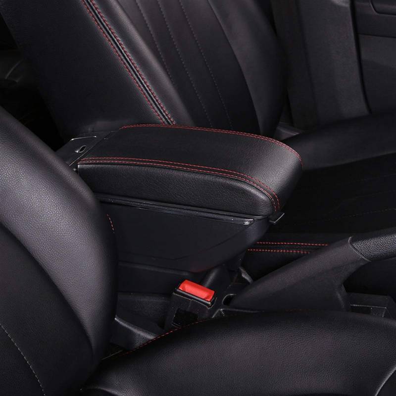 Für Chevrolet Cavalier Dual Layer Riseable Großraum Central Store Inhaltsbox Mit USB-Schnittstelle Autozubehör(Red-Black) von QVQOJCTH