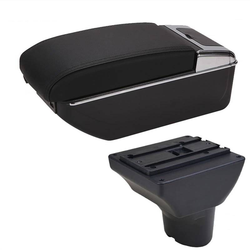 Für Hyundai I20 2012 Interior Parts Spezielle Nachrüstteile Center Storage Box Autozubehör(Black- Black line) von QVQOJCTH