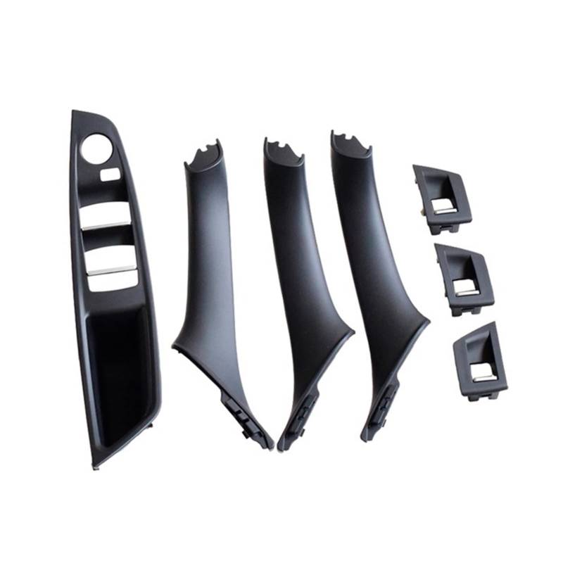 LHD 4/7pcs Für 2010-2016 Für BMW 5er F10 F18 Auto Vorne Hinten Rechts Links Türinnengriff Innentürverkleidung Zugverkleidung(Black-7Pcs) von QVQOJCTH