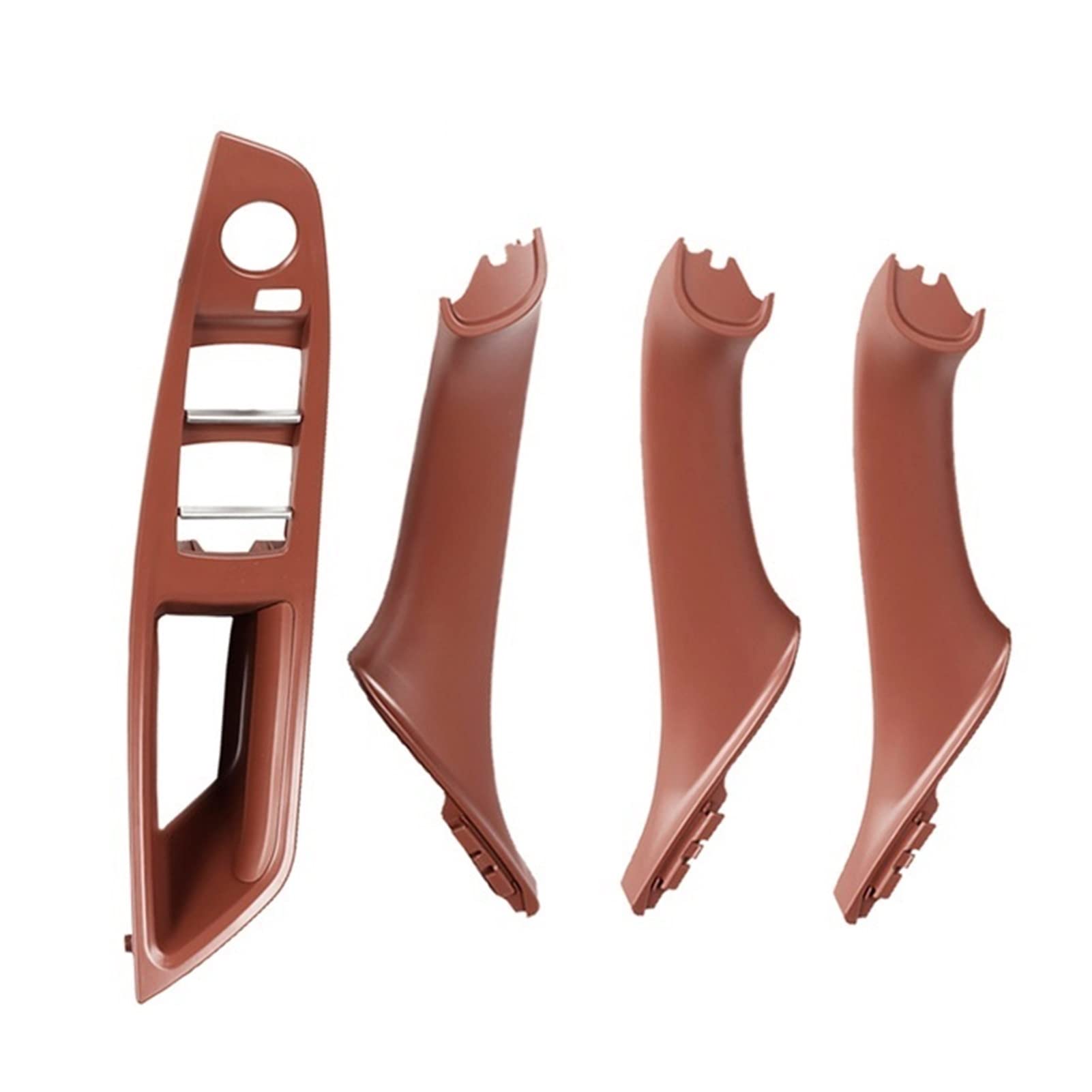 LHD 4/7pcs Für 2010-2016 Für BMW 5er F10 F18 Auto Vorne Hinten Rechts Links Türinnengriff Innentürverkleidung Zugverkleidung(Red-Brown-4Pcs) von QVQOJCTH