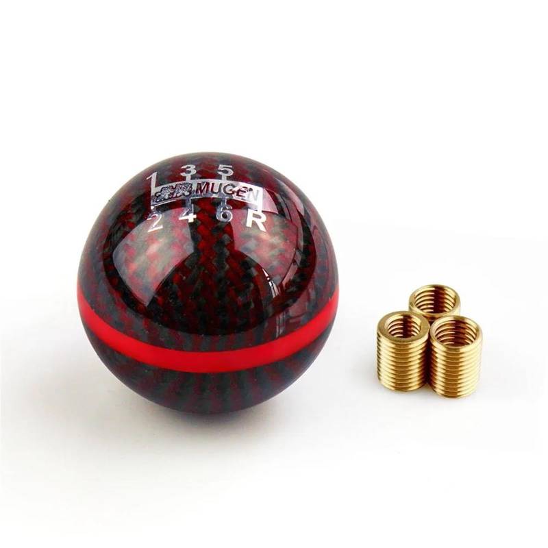 Universal Carbon Fiber 5 Geschwindigkeit 6 Geschwindigkeit Schaltknauf Shifter Für Civic Typ R Für Integra Für Prelude(6 Speed red Black) von QVQOJCTH