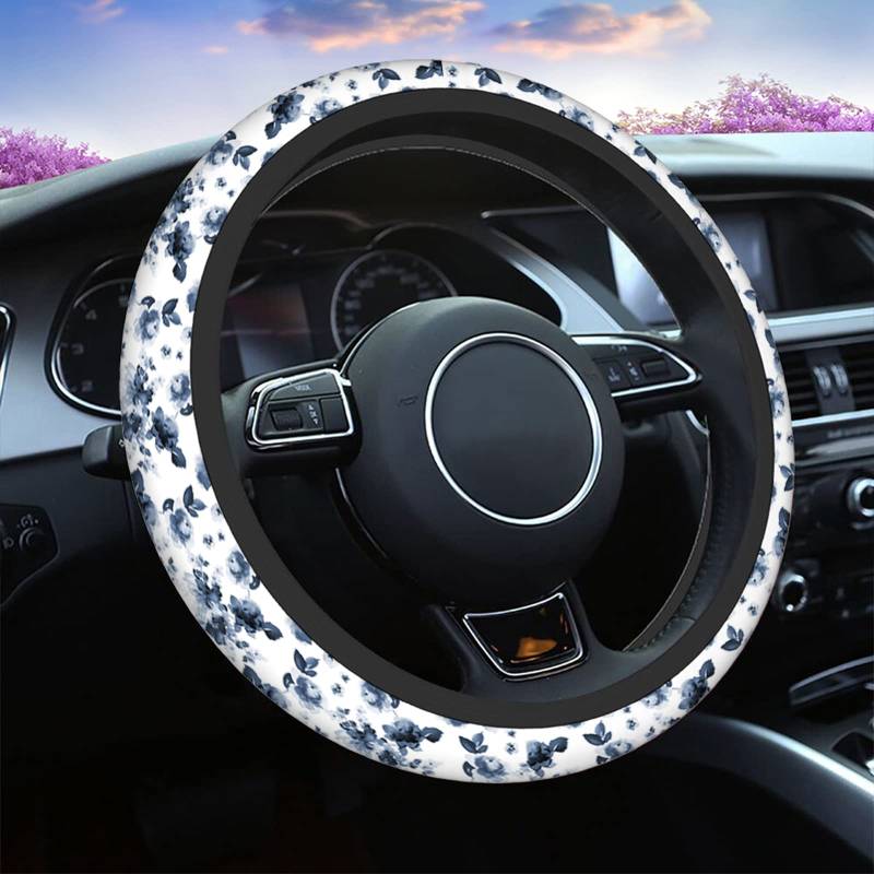 Galaxy Blue Universal 38,1 cm Lenkradbezug Schöne Galaxie und Stern Niedlich Auto Lenkradbezug für Männer Frauen Mädchen Autozubehör von QWEFVB