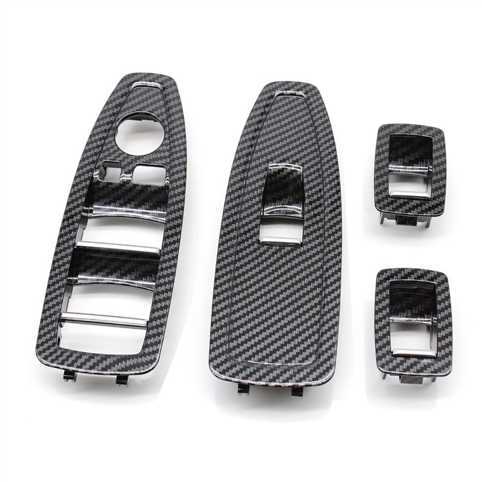 QWETY Auto-Innentür-Kohlefaser-Fensterschalter-Panel-Abdeckung, Ersatz, for, for 1 3 4 Serie F20 F30 F31 F34 F35 F36 Innentür-Armlehnenverkleidung(CarbonFiber 4pcs Set) von QWETY