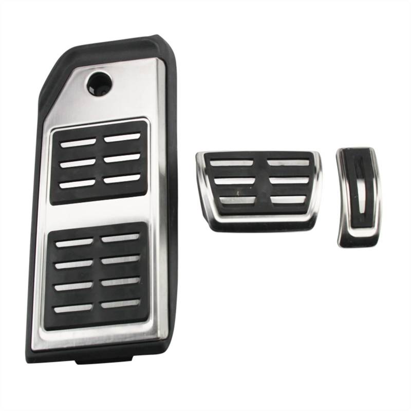 QWETY Bremspedalbeläge, for VW, for TOUAREG, 2019 2020, Kraftstoffbremsfußstütze, AT-Pedale, Platte, Beschleunigeraufkleber, Styling Fußstützenpedalabdeckung(3PCS) von QWETY