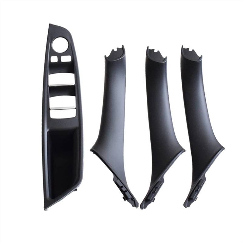 QWETY Innentür-Armlehnen-Fensterschalter-Panel-Ziehgriff-Set, for, for 5er F10 F11 F18 520i 523i 525i 528i 535i Innentür-Armlehnenverkleidung(Black-4Pcs) von QWETY